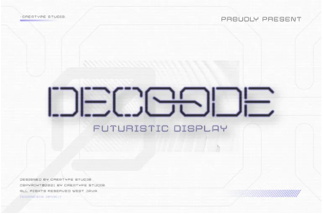 Decoode Futuristic Font for Modern T-shirt Design