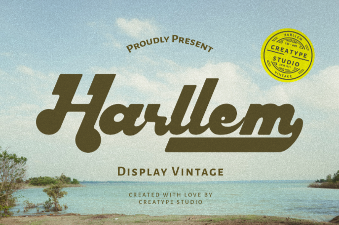 A vintage display font, Harllem Font
