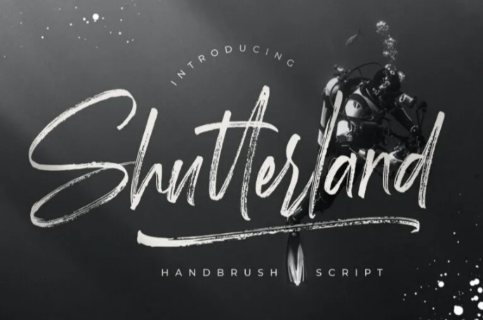 A brush-like explorer font, Shutterland Font