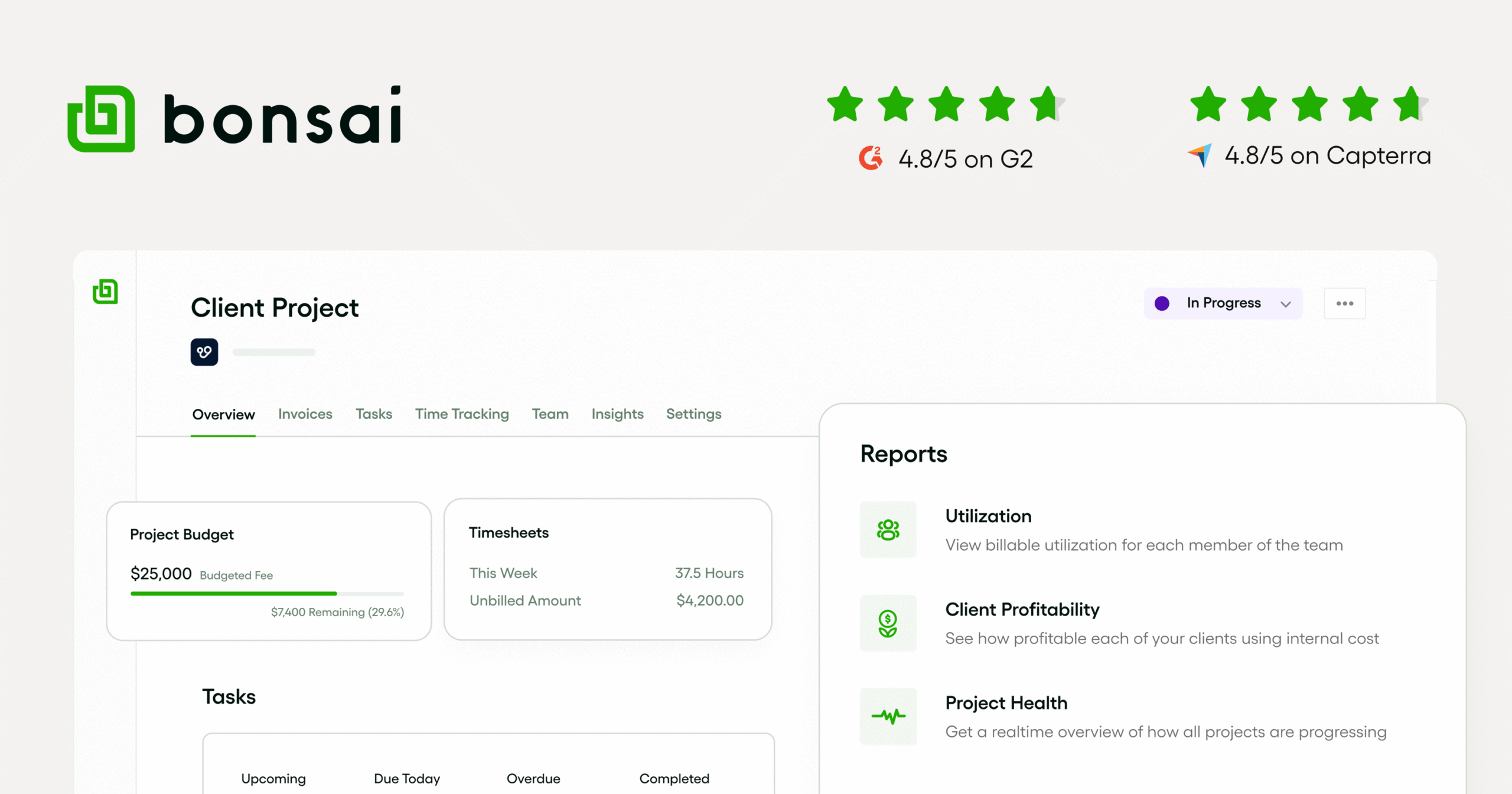Bonsai CRM Reporting Dashboard