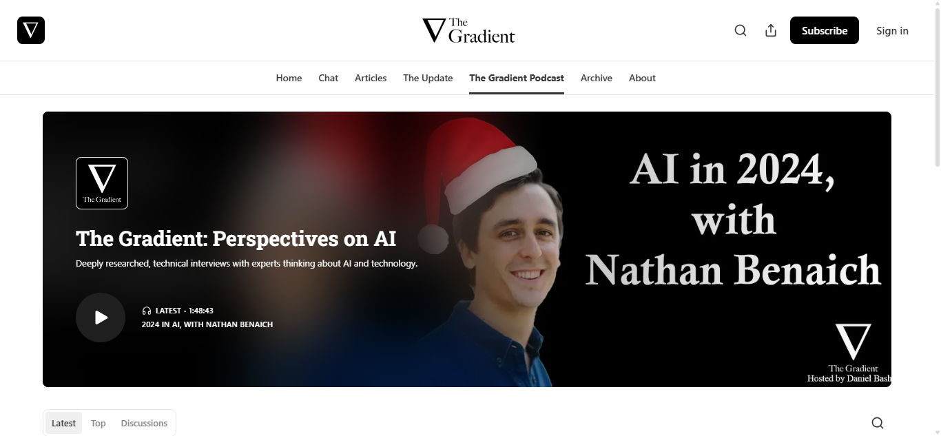The Gradient’s homepage 