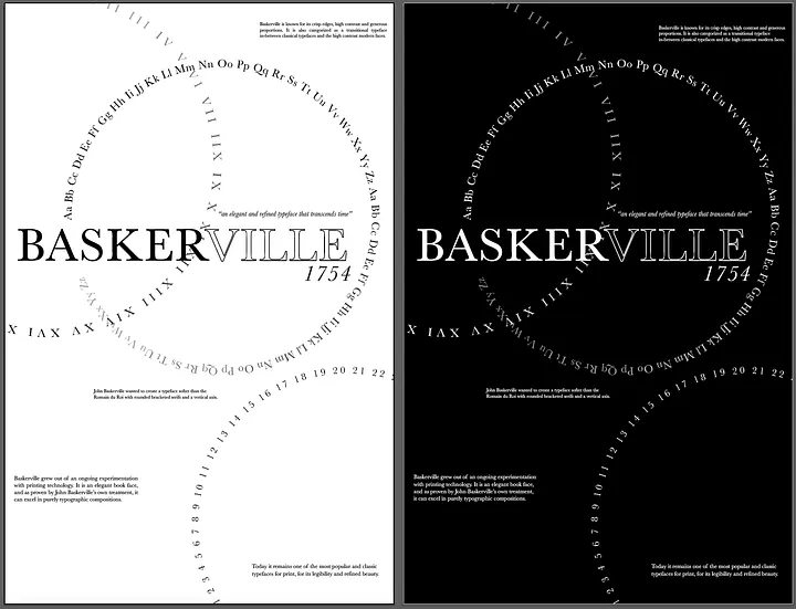 Design project with the Baskerville font