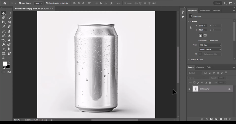 Open the product image in Photoshop