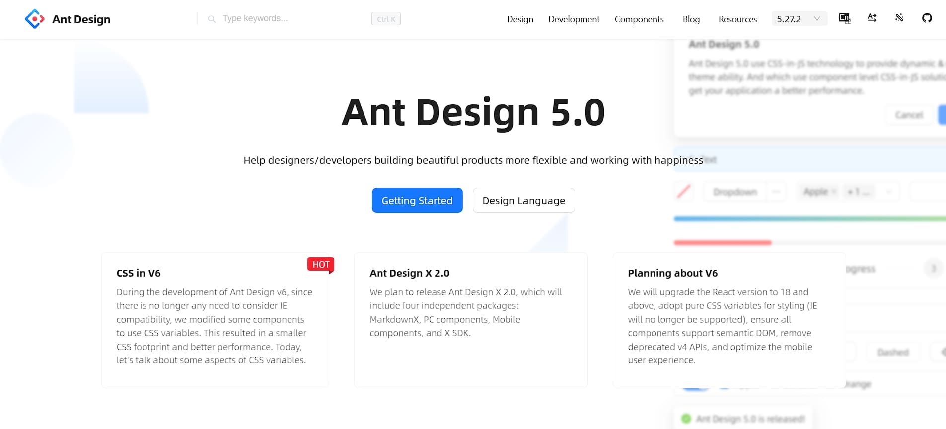 Ant Design framework