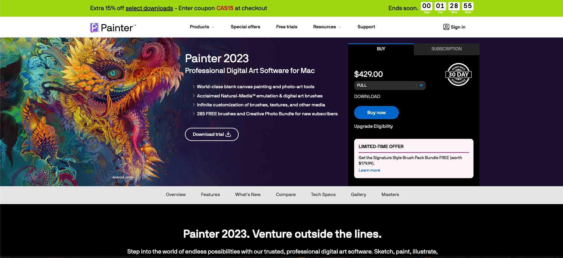 Corel Painter homepage