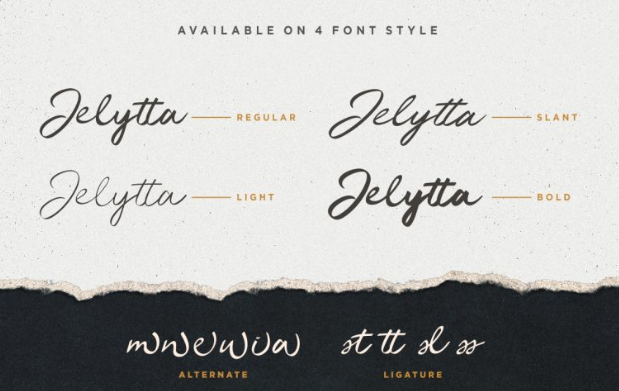 2. Jelytta Font Styles