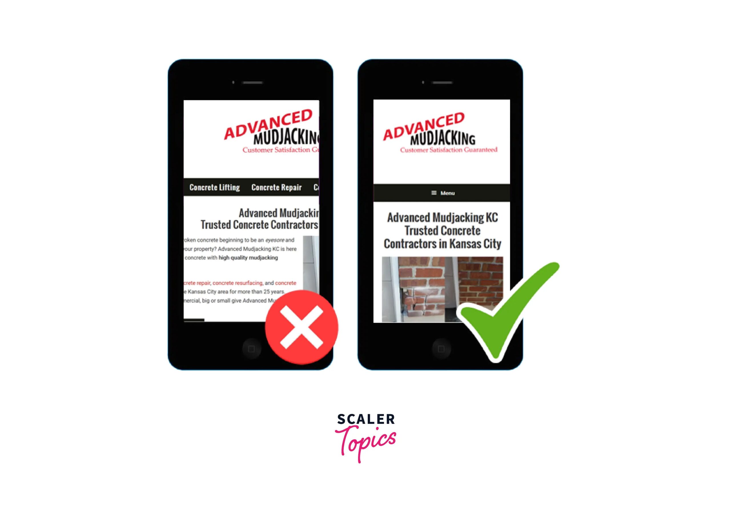 Unoptimized website design 